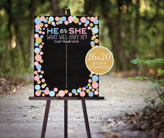 He Or She Cast Your Vote Gender Reveal Printable Baby Etsy He Or She Cast Your Vote Gender Reveal Printable Baby Etsy