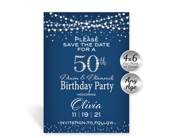 60th Save The Dates Etsy