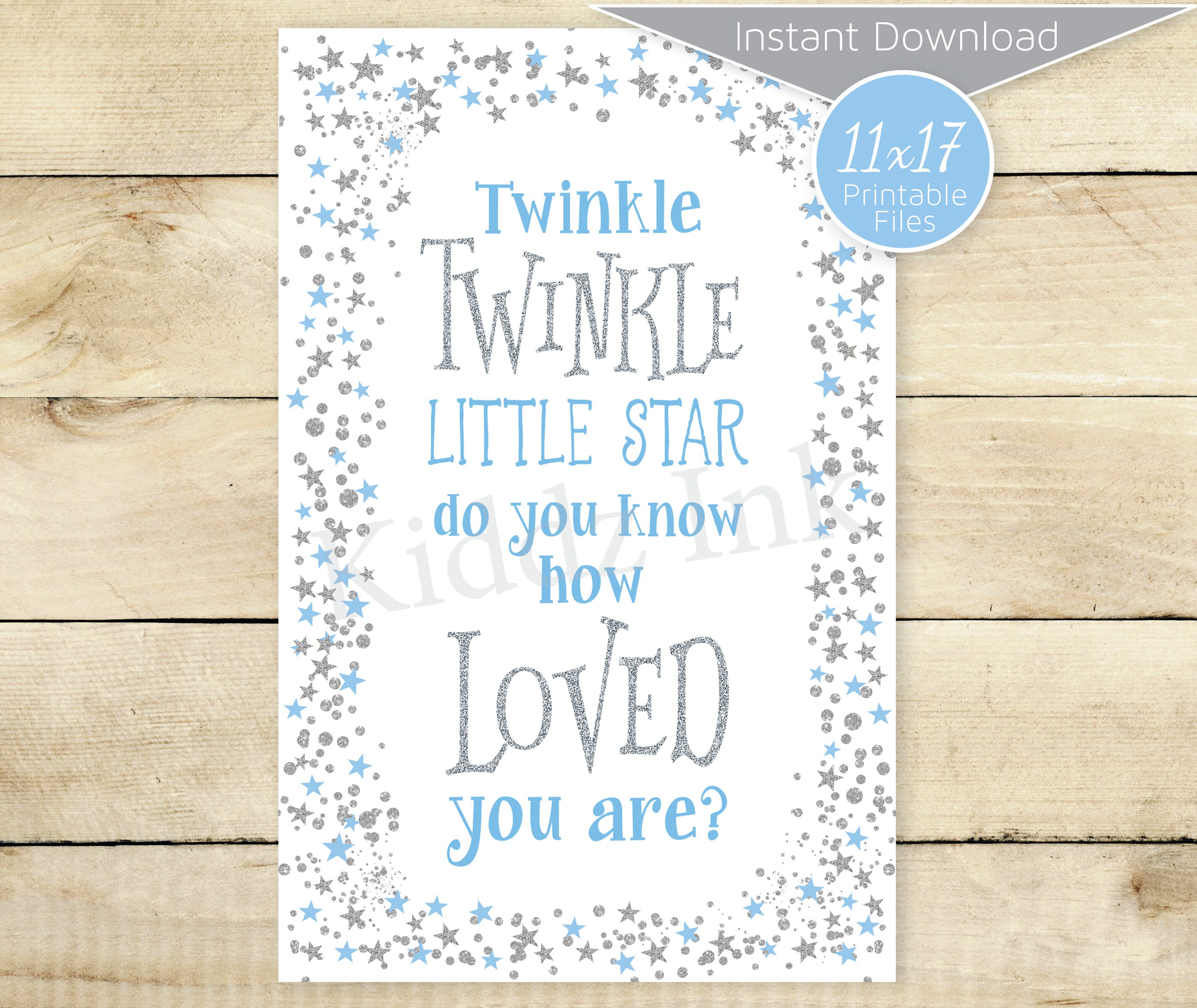Twinkle Little Star Nursery Wall Art | Set of 2 11x17 Printables in ...