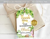 Thank You Favor Tags for Dinosaur Baby Shower or Sprinkle | Personalized | 2x3.5 | Hatching Baby Dinosaur | DIGITAL PRINTABLE FILES