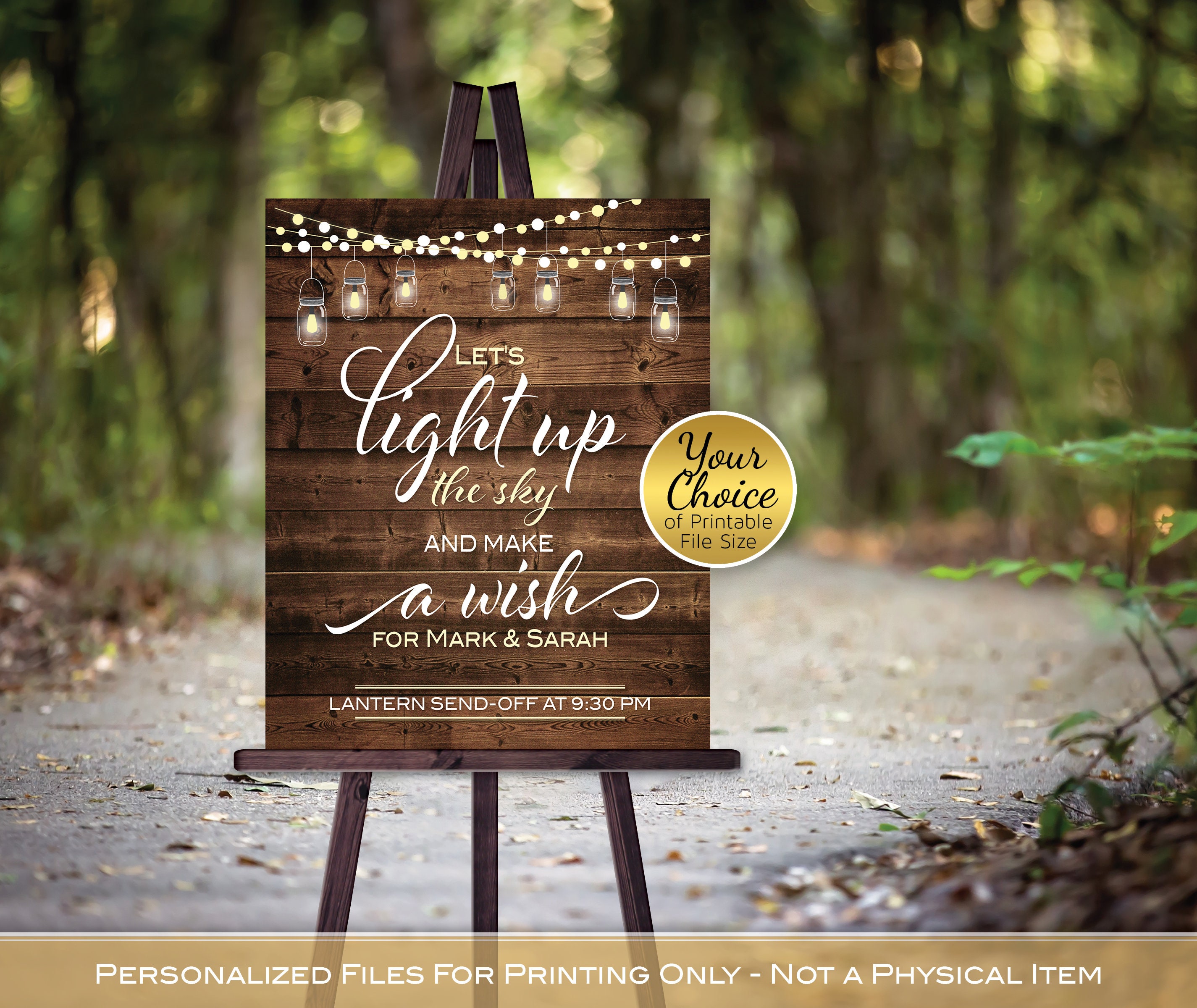 Sky Lantern SendOff Wishes for Wedding Printable Sign Etsy