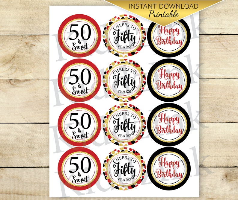 round-cupcake-toppers-50th-birthday-digital-printable-etsy