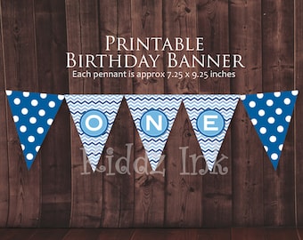 ONE Birthday Banner for 1st Birthday | Highchair Banner | Cake Smash Decor | Photo Prop | Digital File for Printing | INSTANT DOWNLOAD