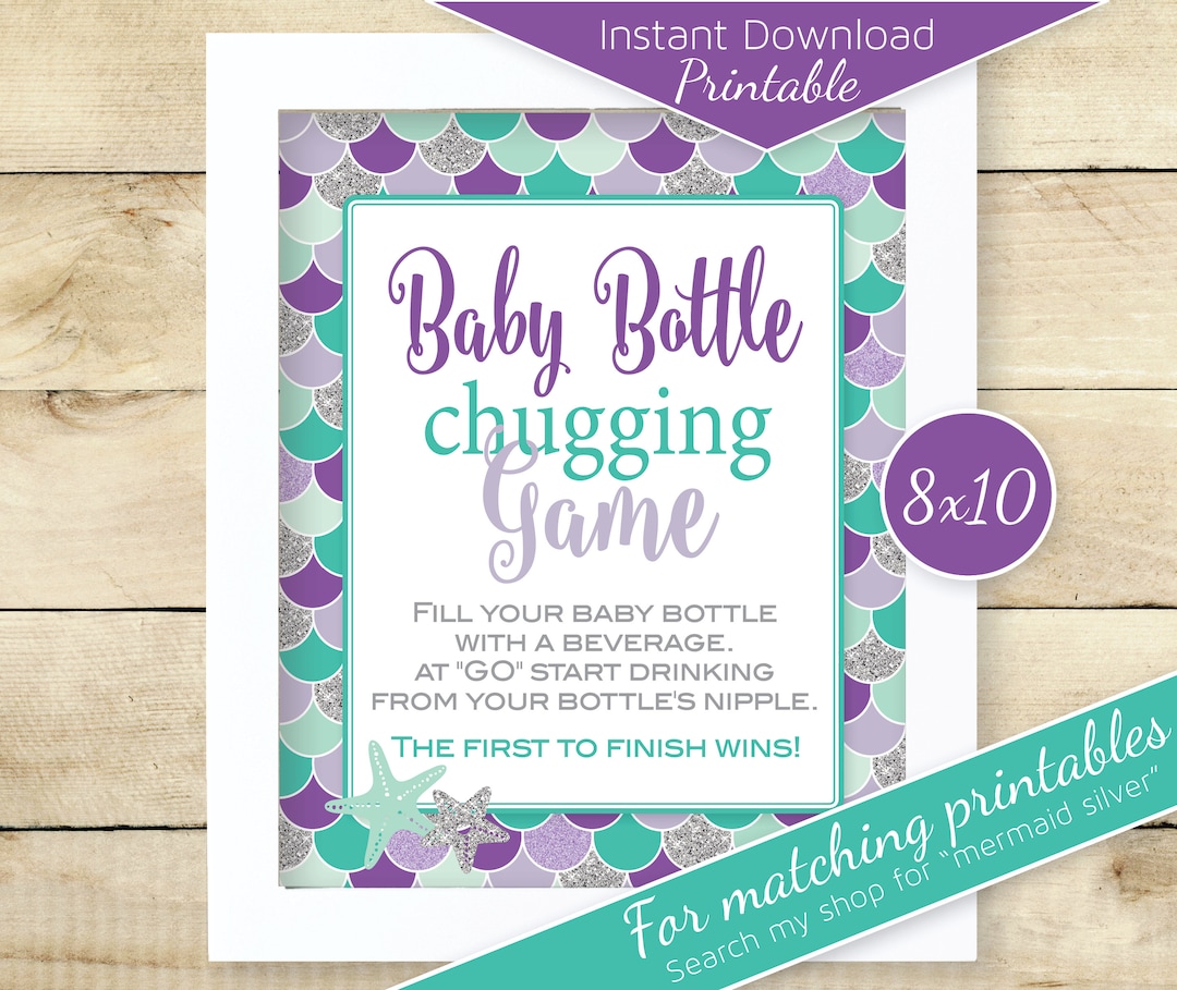 Baby Shower Baby Bottle Chugging Game Printable 8x10 Etsy