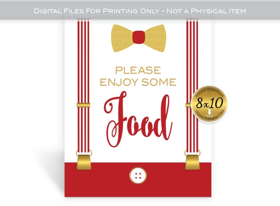 Food Table Sign Printable for Our Little Man Baby Shower or | Etsy