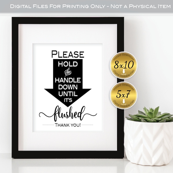 Bathroom Sign Hold Down Handle Etsy