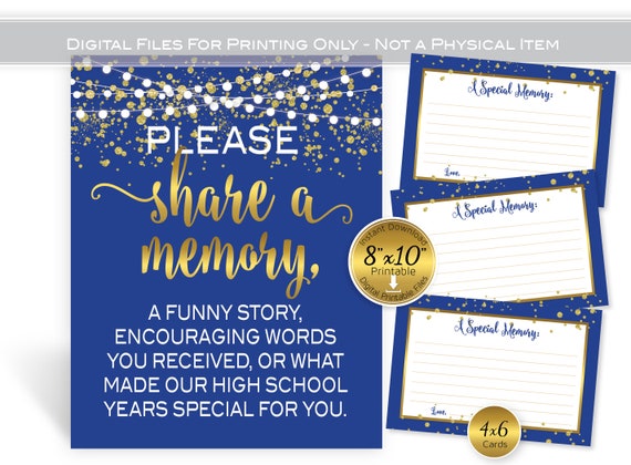 Class Reunion Share a Memory Table Sign 8x10 Printable High - Etsy