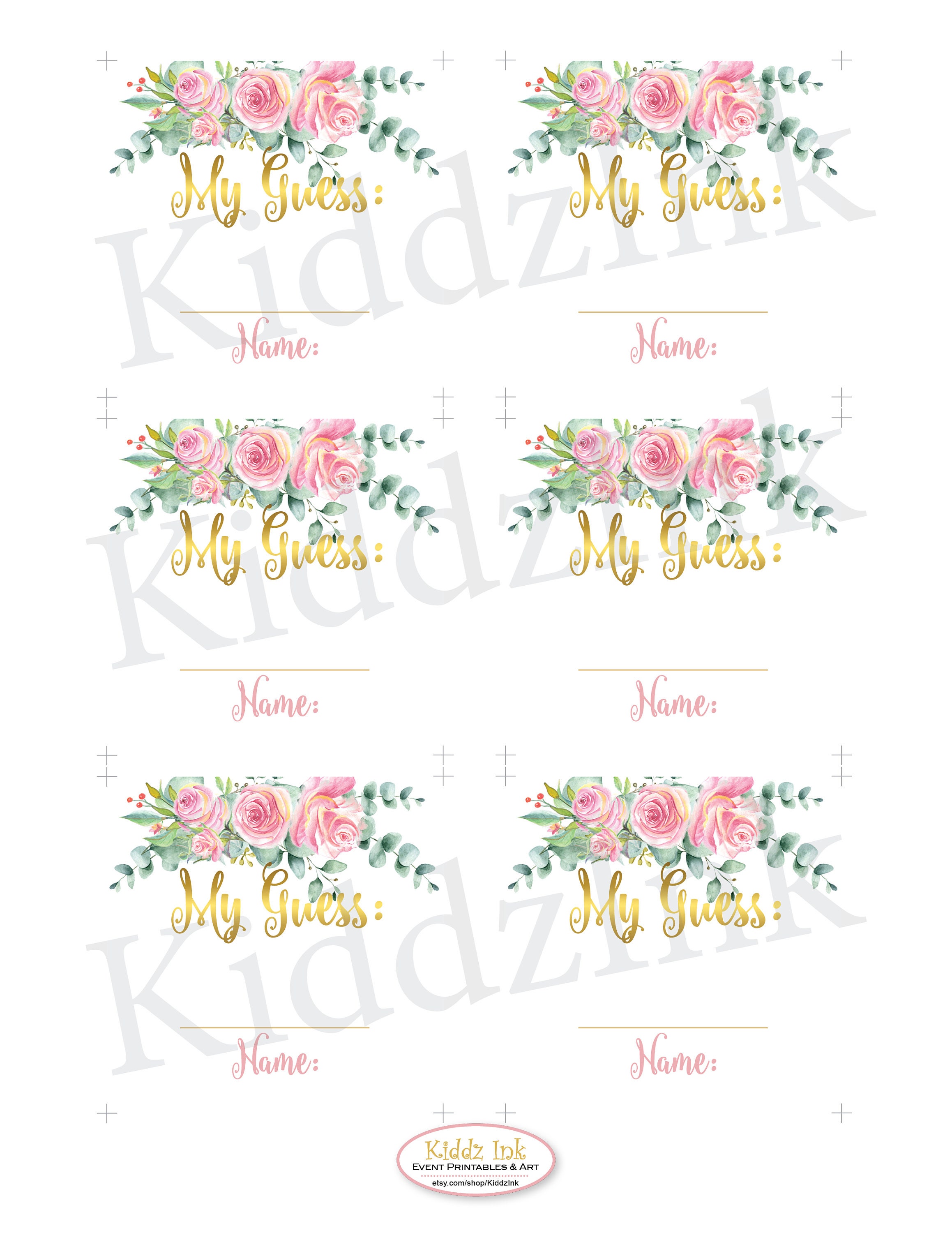 Candy Guessing Game 8x10 Table Sign and Cards Pink Blush | Etsy