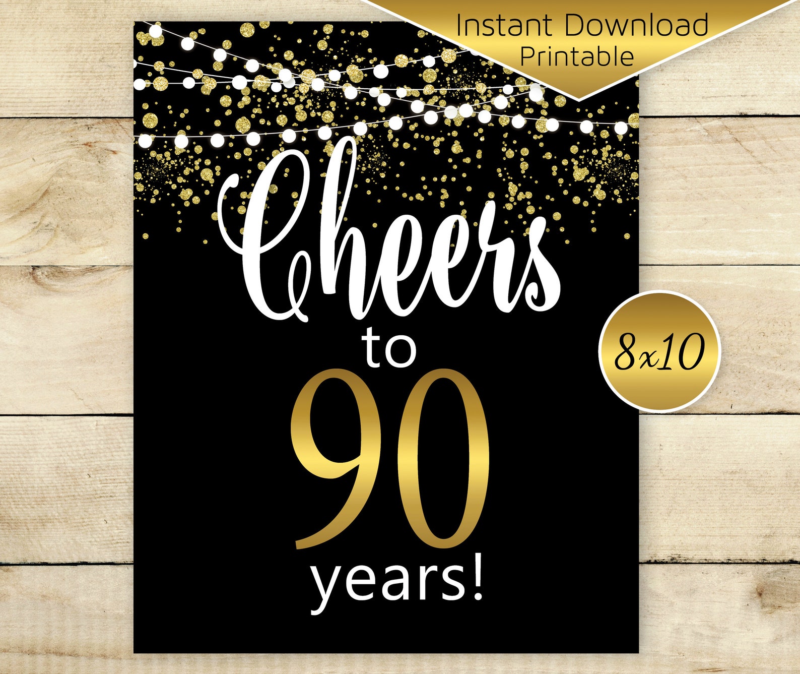 Cheers to 90 Years 90th Birthday Celebration Decor | Etsy