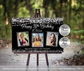 Happy Birthday Multi Photo Welcome Sign | Garland Lights Silver Confetti | Landscape With | Any Age | Personalized | PRINTABLE DIGITAL FILE