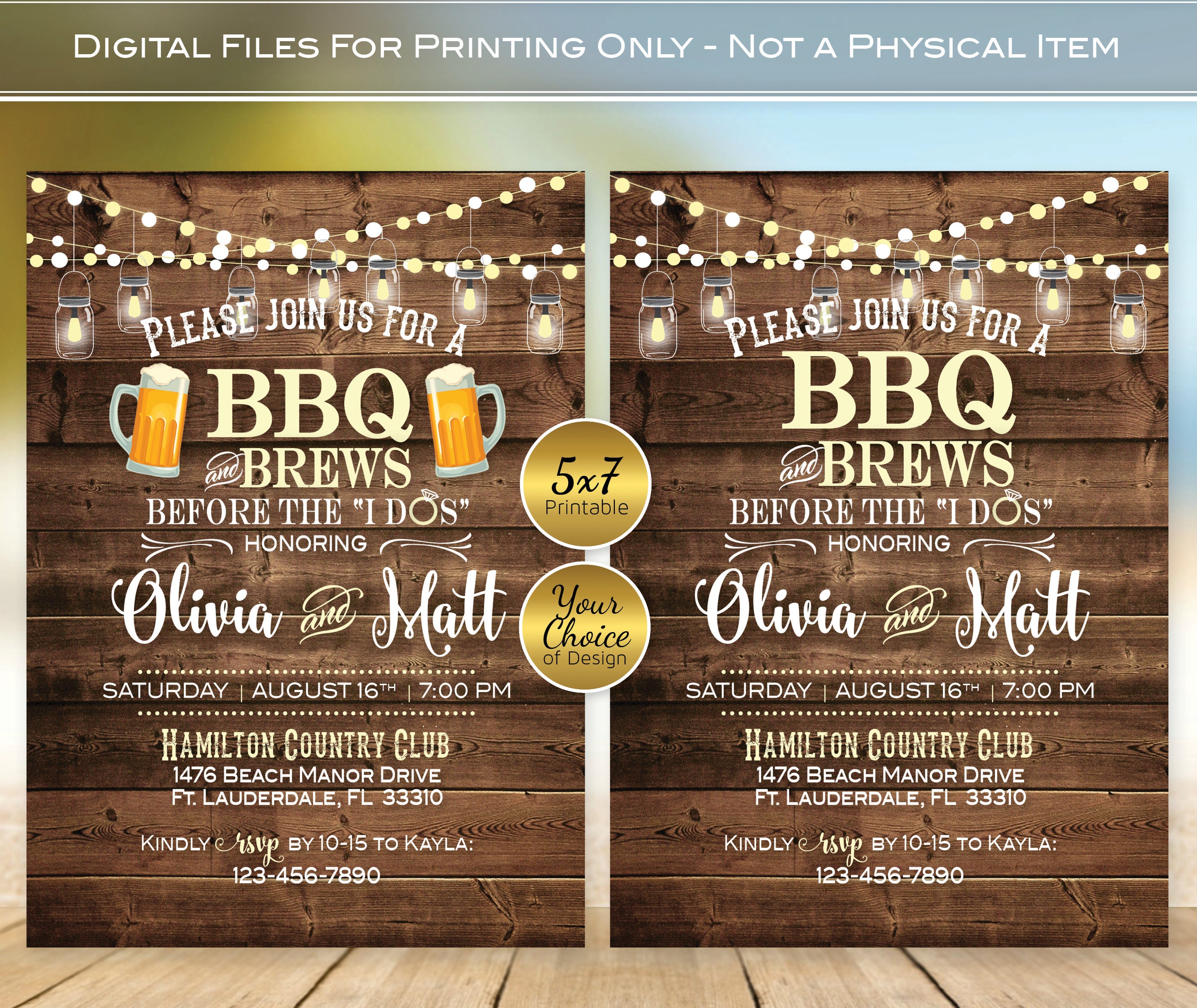 BBQ and Brews Before the I Dos 5x7 Engagement Invitation