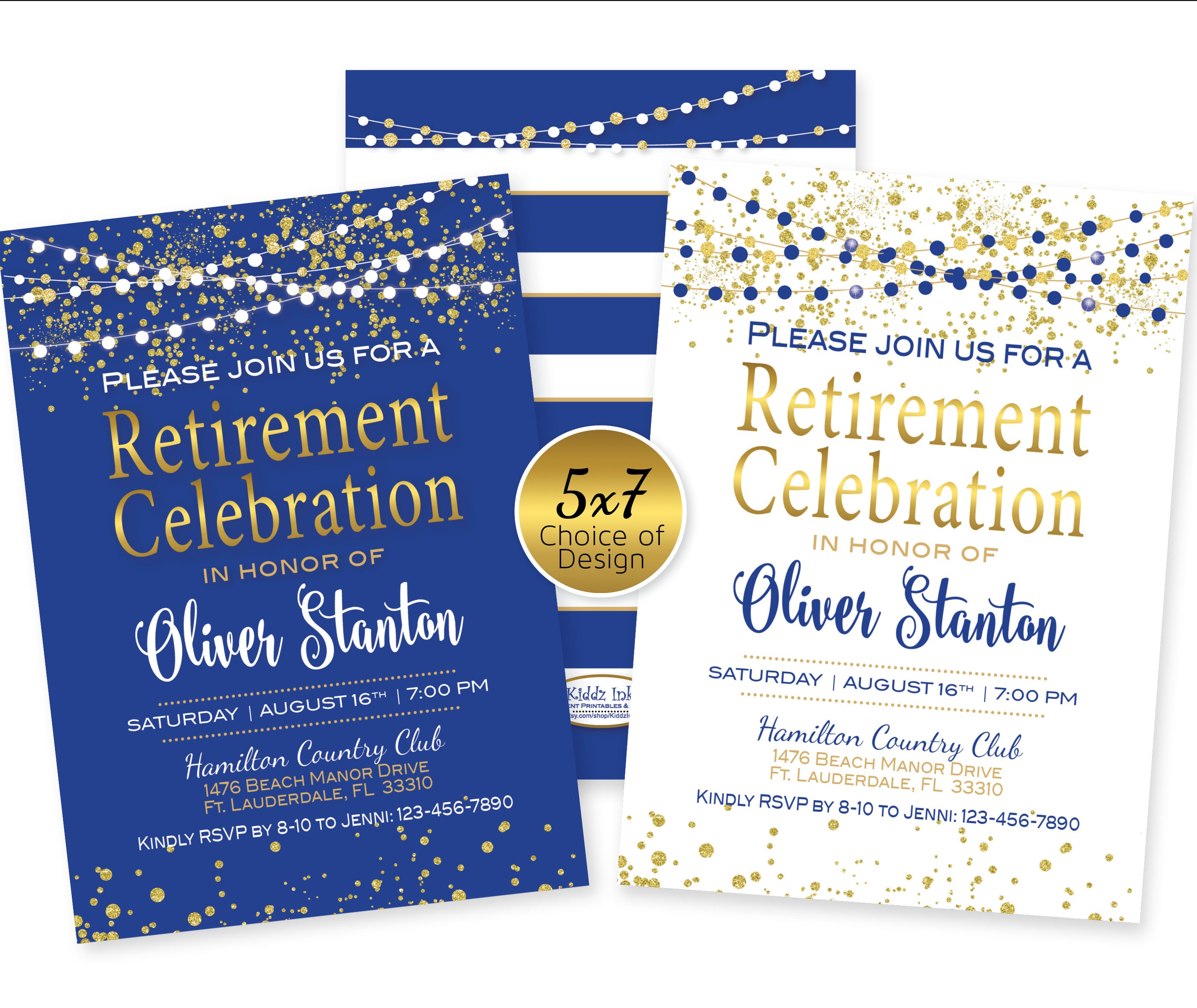 Royal Blue and Gold Retirement Party - Etsy