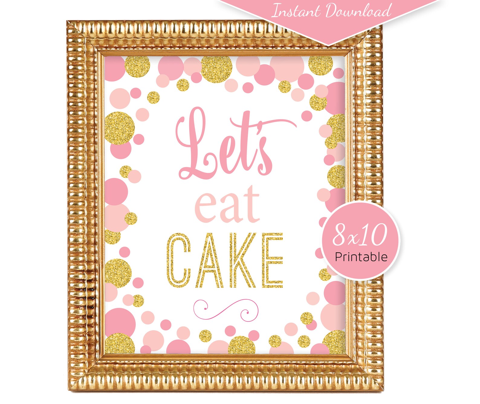 Let's Eat Cake 8x10 Table Sign Printable Birthday Etsy Israel
