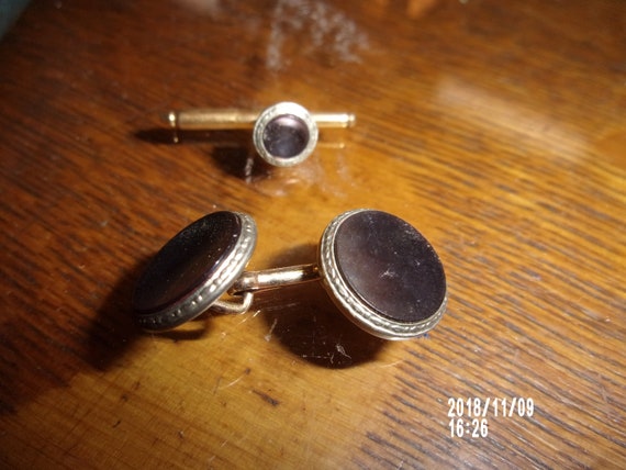 Vintage 1930's Mother of pearl Tuxedo cuff links - image 5