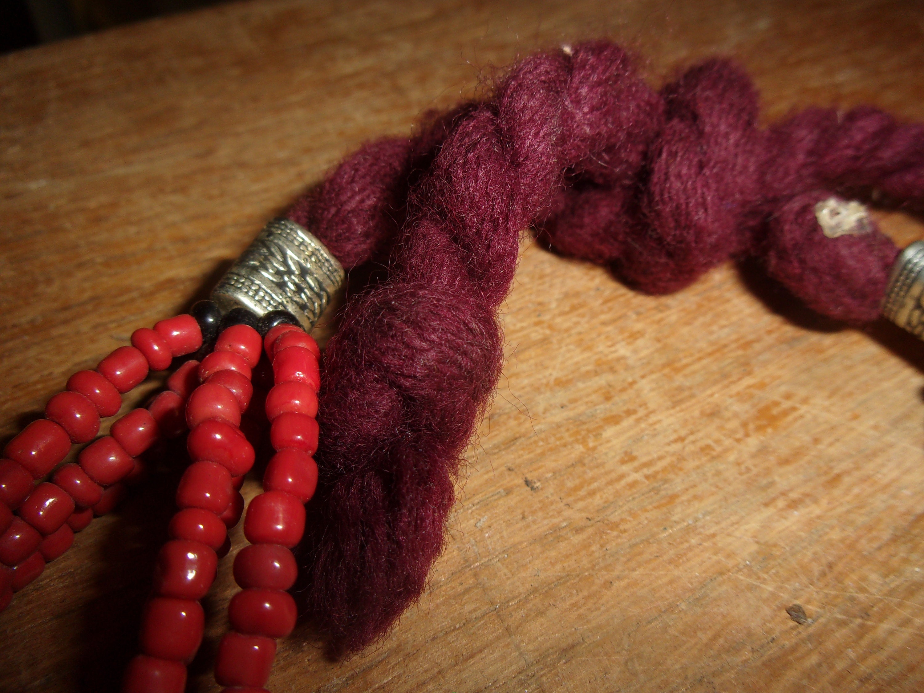 Handmade Vintage Tibetan Turquoise Coral White Metal Large Chain Bracelet boho jewelry