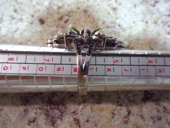 Silver Gemstone cocktail statement ring designer - image 4