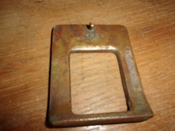 Vintage 1970's Kutner Boho art brass belt buckle - image 5