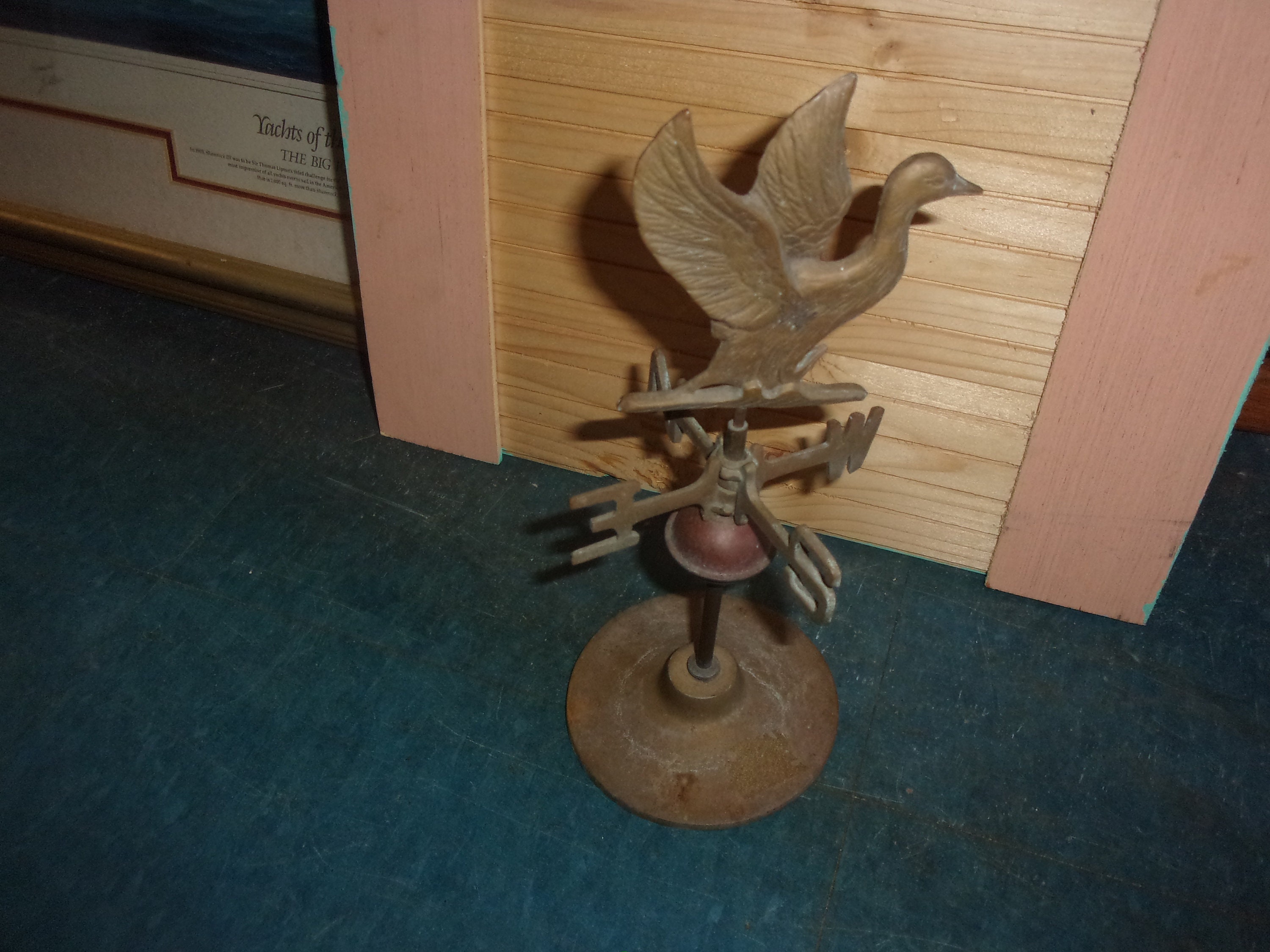 Antique Desk Top Brass Duck Weathervane Etsy