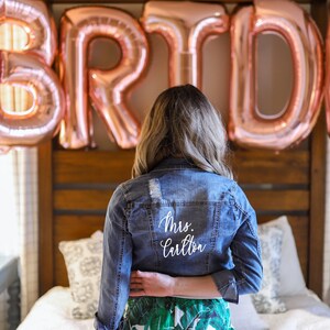 custom denim jacket bride