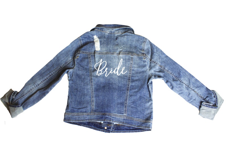custom denim jacket bride