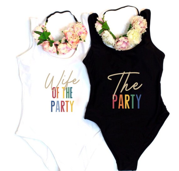 wife of the party one piece swimsuit