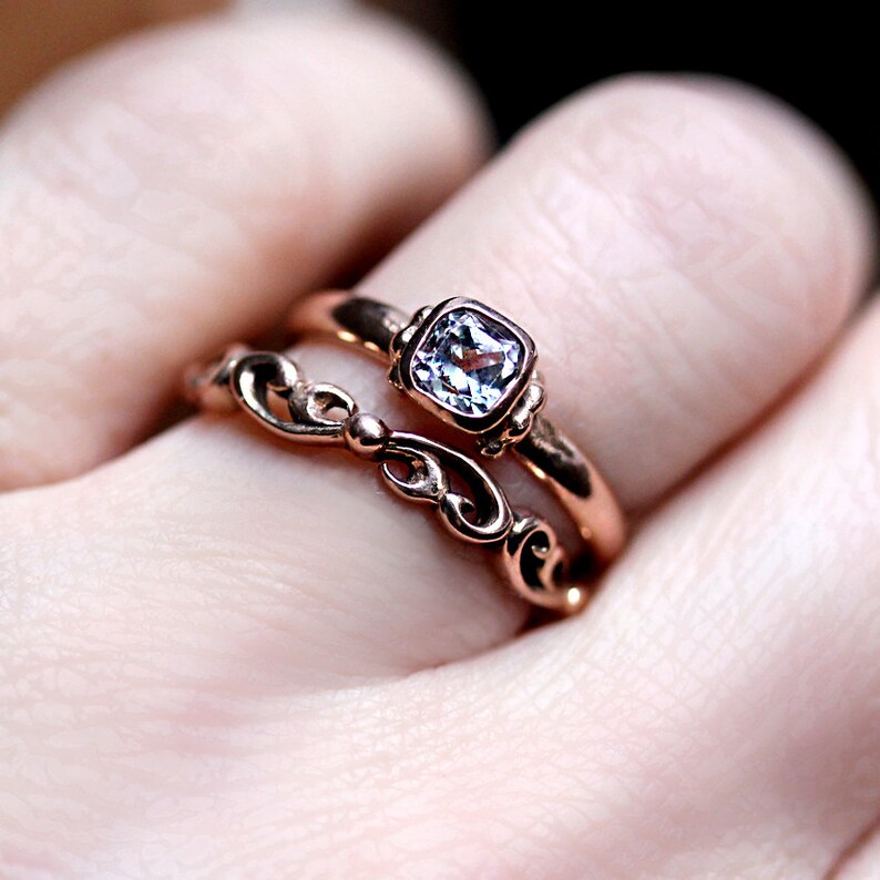 Rose Gold Wedding Ring Rose Gold Stack Ring Anniversary | Etsy