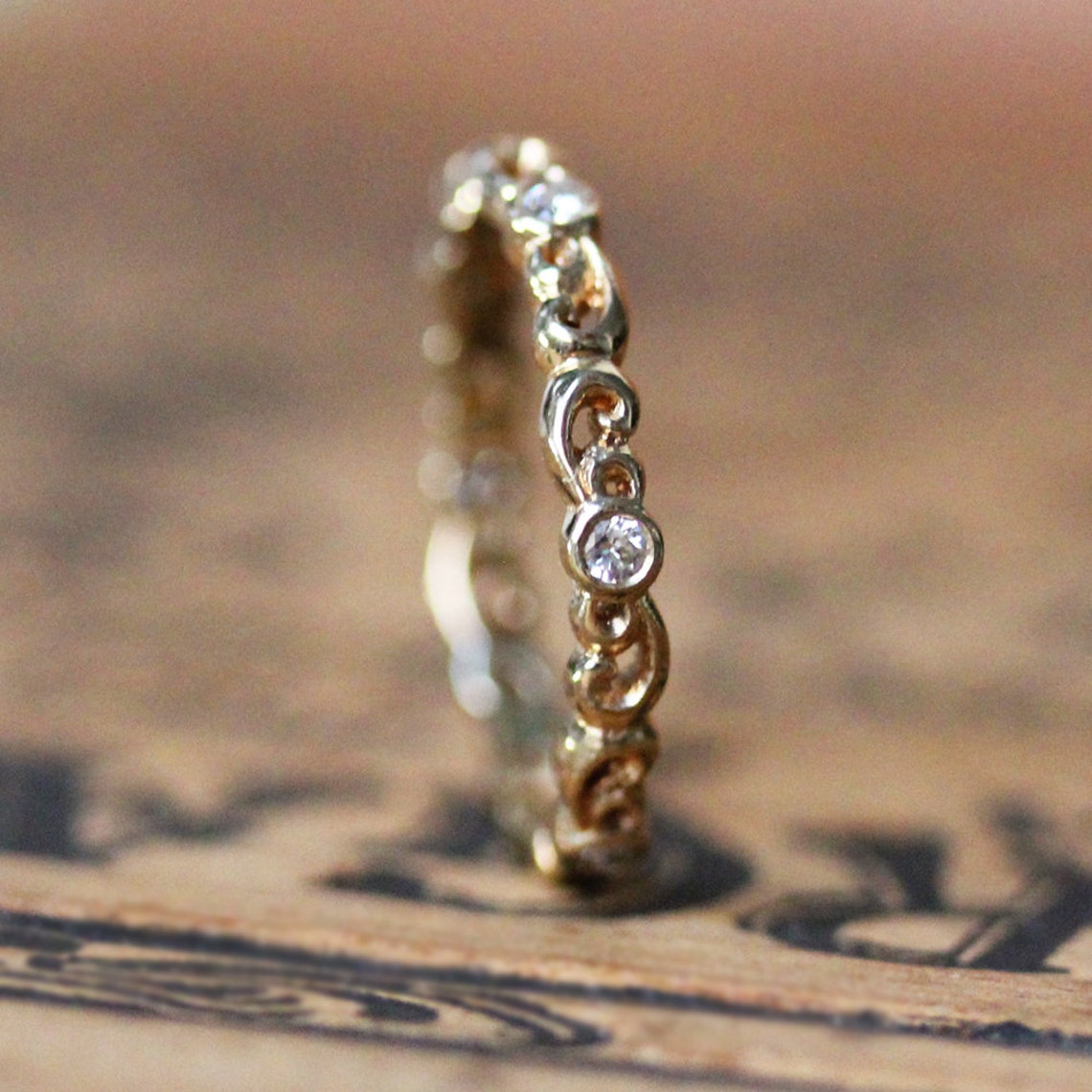 Unique Eternity Band Moissanite Eternity Band Yellow Gold Etsy