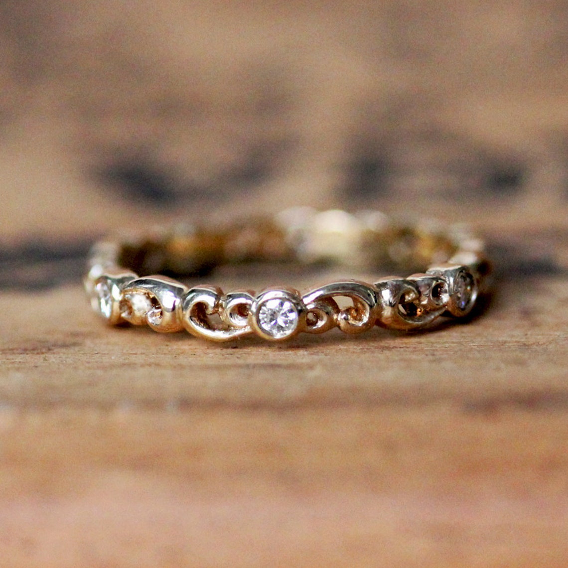 Unique Eternity Band Moissanite Eternity Band Yellow Gold Etsy