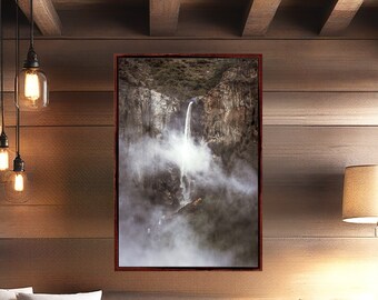 Fine Art Yosemite Bridal Veil Falls Print- Serene Nature Photography, California National Park Waterfall   Wall Prints, Nature Wall Decor