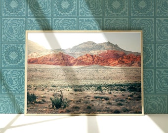 Fine Art Desert Print- Red Rock Landscape Nevada Desert for Southwest Bedroom Decor, Boho Art Print, Desert Livingroom Decor