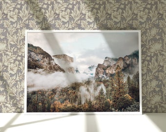 Fine Art Yosemite Valley Print- Calming Nature Photography, Yosemite California Landscape Wall Prints, Nature Art for Rustic Wall Decor