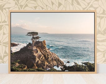Fine Art Coastal Print, California Art, Beach Wall Decor, Landscape Photography, Pebble Beach Lone Cypress, Rocky Coast Print