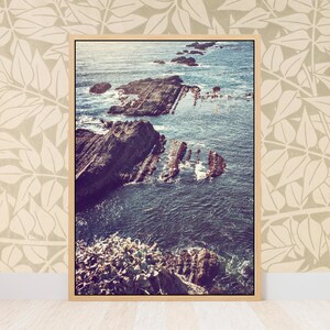 Stornetta Rocky Coast Canvas Print, Montecito California, Ocean Tide Wave Coastal Beach Home Decor Wall Art Gift, Fine Art Photography