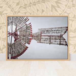 Vintage Windmill Print - Country Farmhouse , Rustic Old Farm , Shabby Cottage Chic Home Wall Art Decor, Fine Art Photography