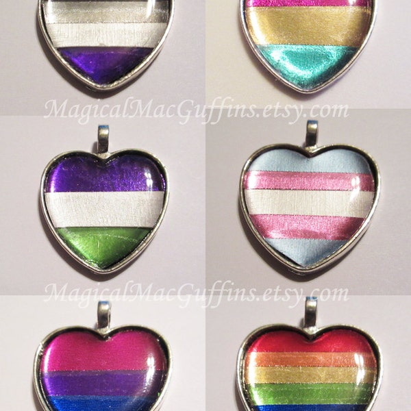 LGBTQA Ausrichtung und Identität Pride Foil Herz Halsketten