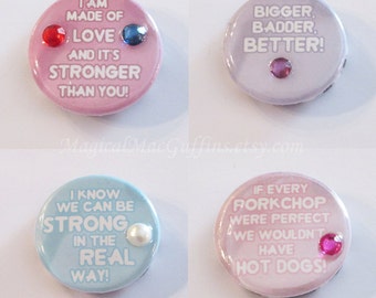 Crystal Gems Garnet Amethyst Pearl Ruby Sapphire Rose Quartz Peridot Lapis Lazuli Steven Universe Affirmation Buttons