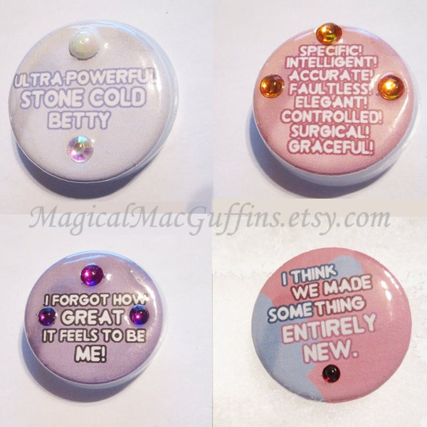 Crystal Gems Fusions Opal Sardonyx Sugilite Garnet Stevonnie Malachite Alexandrite Cluster Obsidian Steven Universe Affirmation Buttons