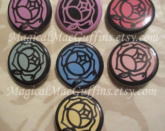Magical Girl Revolutionary Girl Utena Rose Crest Duelist Buttons