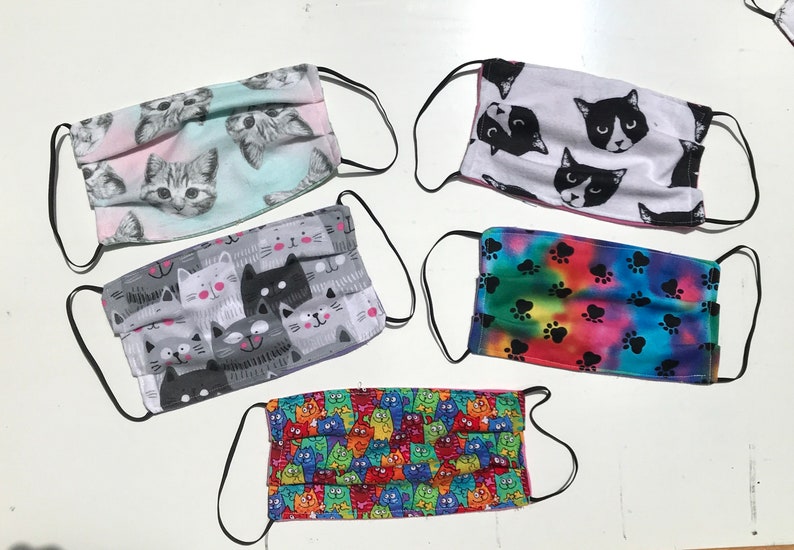 Cats Face Masks Face Mask Handmade in USA Cat and Cats Etsy