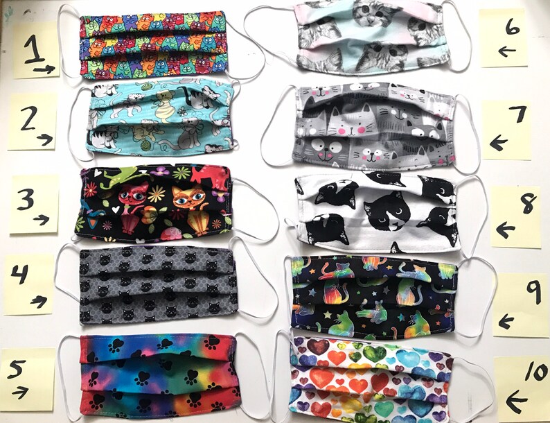 Cats Cat Face Mask Face Masks Handmade in USA Cat and Cats Etsy