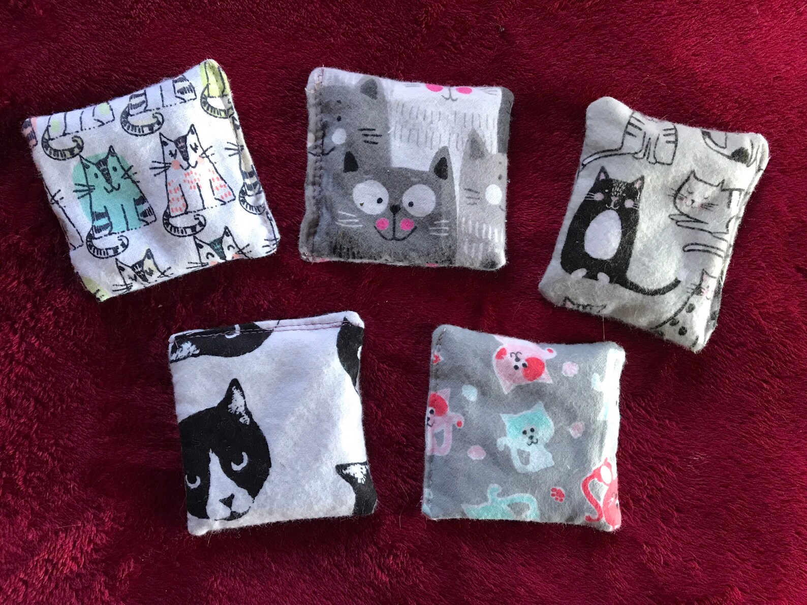 Cats Hand Warmers Cat Flannel Fabric Set of 2 Heat Pads Mini Etsy