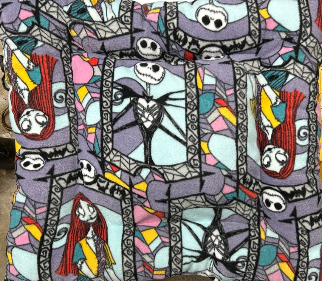 Nightmare Before Christmas Cat Dog Bed, Jack Skellington Plush Fleece