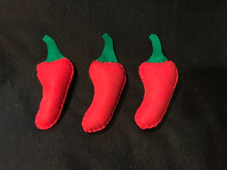 Cat Toy Felt Chili Pepper Catnip Toys Chili Pepper Catnip Etsy