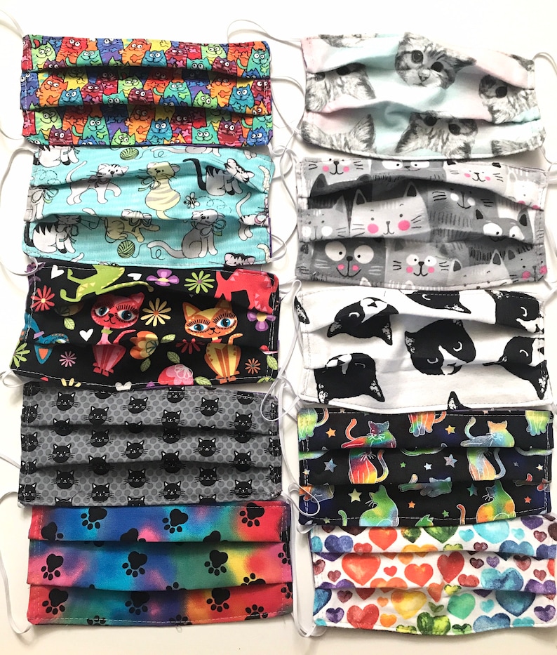 Cats Cat Face Mask Face Masks Handmade in USA Cat and Cats Etsy