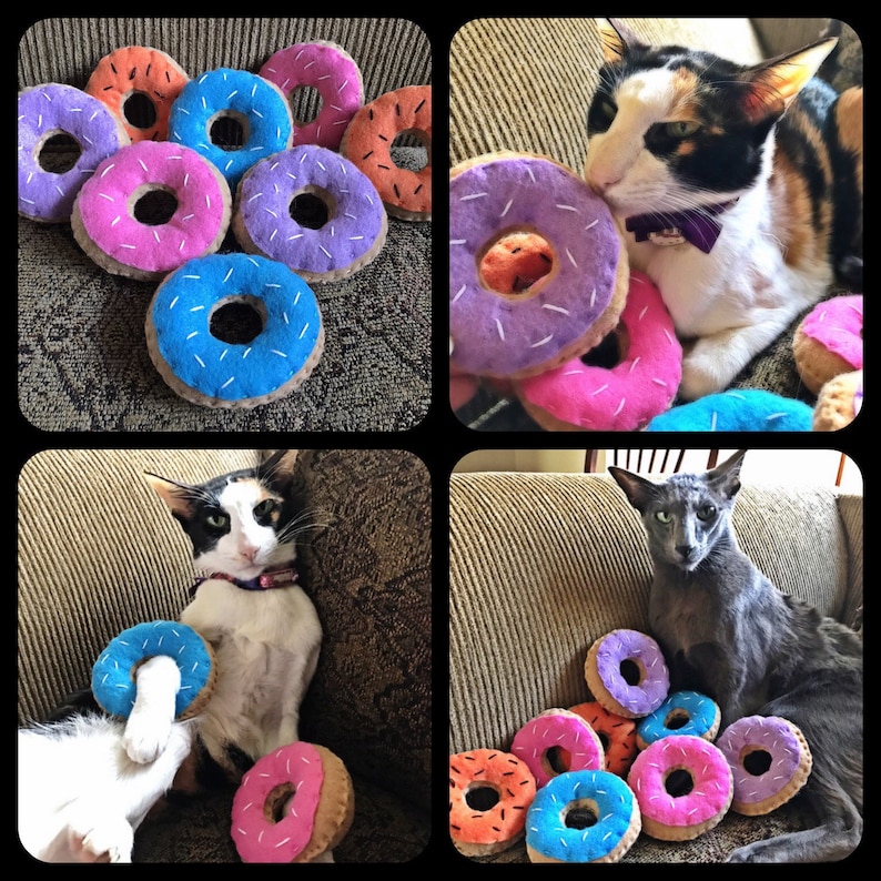 Cat Catnip Donut Toy Cat Toy Donuts Felt Donut Catnip Toys Etsy UK
