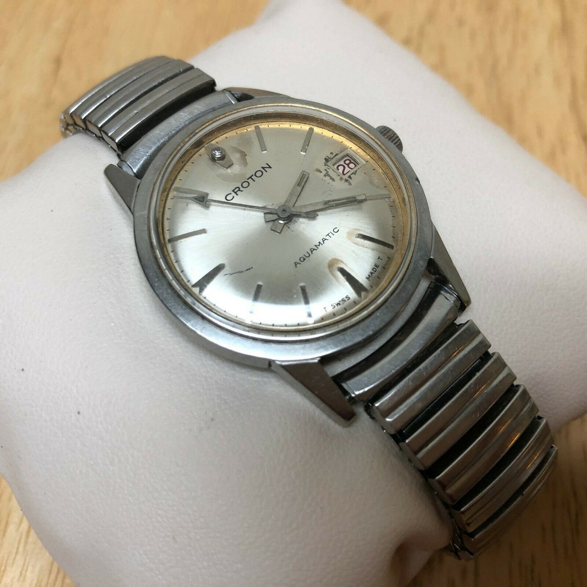 Vintage Croton Aquamatic Mens Diamond Swiss SelfWinding Watch Etsy