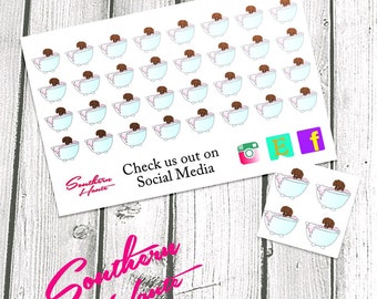 Planner Stickers Dachshund Dog Bath Stickers for Erin Condren, Plum Paper, Filofax, and Kate Spade Planners