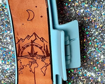 SVG File Laser file for Leather Western Wanderer Large Claw Hair Clip Haute Southern Haute