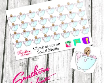 Doodle Goldendoodle Labradoodle Grooming Bathing Planner Stickers Perfect for Erin Condren, Filofax, and Plum Paper Planners