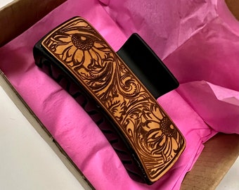 SVG File Leather Western Claw Hair Clip Southern Font Personalized Laser Cut File Haute Southern Haute